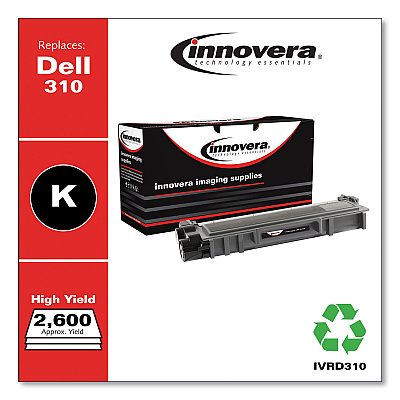 Innovera Remanufactured Black High-Yield Toner, Replacement for 593-BBKC, 2,600 Page-Yield (IVRD310)