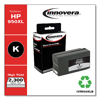 Innovera Remanufactured Black High-Yield Ink, Replacement for 950XL (CN045AN), 2,300 Page-Yield (IVR950XLB)