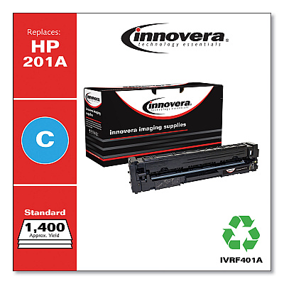 Innovera Remanufactured Cyan Toner, Replacement for 201A (CF401A), 1,400 Page-Yield