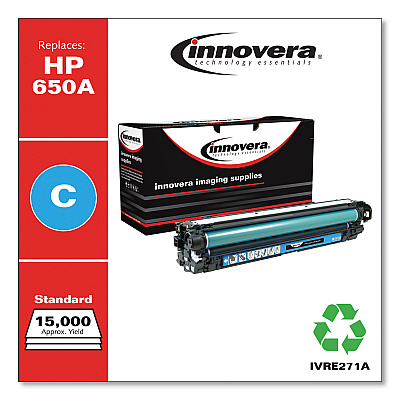 Innovera Remanufactured Cyan Toner, Replacement for 650A (CE271A), 15,000 Page-Yield