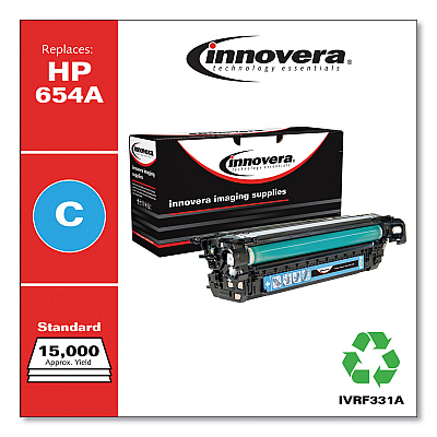 Innovera Remanufactured Cyan Toner, Replacement for 654A (CF331A), 15,000 Page-Yield