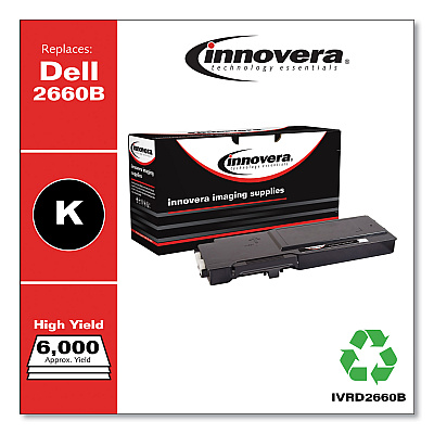 Innovera Remanufactured Black High-Yield Toner, Replacement for 593-BBBU, 6,000 Page-Yield (IVRD2660B)