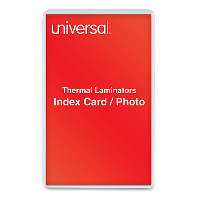 Universal Laminating Pouches, 5 mil, 5.5" x 3.5", Gloss Clear, 25/Pack (UNV84679)