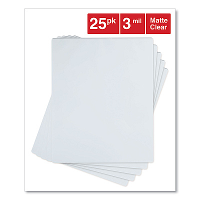 Universal Laminating Pouches, 3 mil, 9" x 11.5", Gloss Clear, 25/Pack (UNV84620)