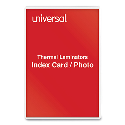Universal Laminating Pouches, 5 mil, 6.5" x 4.38", Gloss Clear, 100/Box (UNV84680)