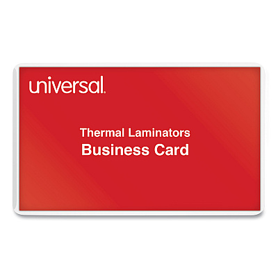 Universal Laminating Pouches, 5 mil, 3.75" x 2.25", Gloss Clear, 100/Box (UNV84642)
