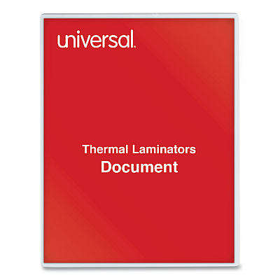 Universal Laminating Pouches, 5 mil, 9" x 11.5", Gloss Clear, 100/Pack (UNV84624)