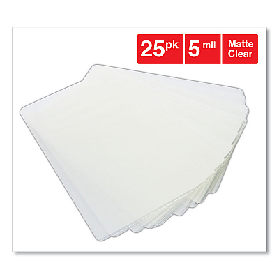 Universal Laminating Pouches, 5 mil, 5.5" x 3.5", Gloss Clear, 25/Pack (UNV84679)