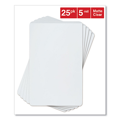 Universal Laminating Pouches, 5 mil, 2.13" x 3.38", Gloss Clear, 25/Pack (UNV84650)