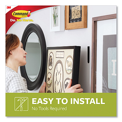 Command Picture Hanging Strips, Removable, Holds Up to 4 lbs per Pair, 0.75 x 3.65, Black, 4 Pairs/Pack (MMM17206BLK)