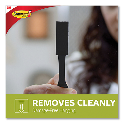 Command Picture Hanging Strips, Removable, Holds Up to 4 lbs per Pair, 0.75 x 3.65, Black, 4 Pairs/Pack (MMM17206BLK)