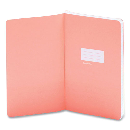 Poppin Medium Softcover Notebook, 1-Subject, Narrow Rule, Blush Cover, (192) 8.25 x 5 Sheets (104451)