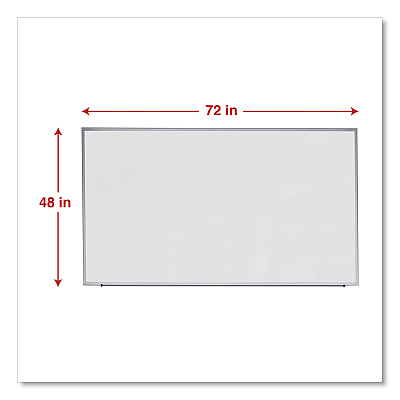 Universal Deluxe Melamine Dry Erase Board, 72 x 48, Melamine White Surface, Silver Anodized Aluminum Frame (UNV43626)