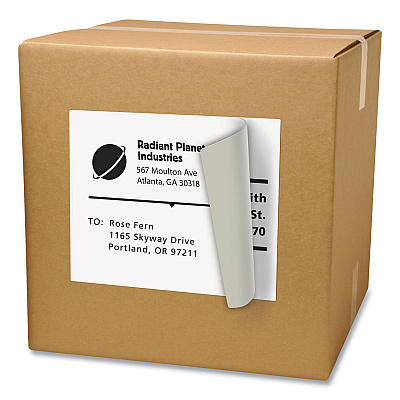 Avery Shipping Labels with TrueBlock Technology, Inkjet/Laser Printers, 8.5 x 11, White, 500/Box (AVE91201)
