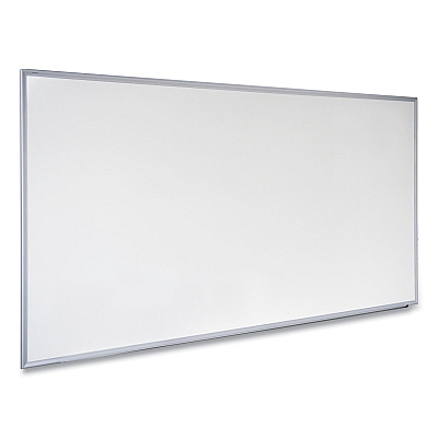 Universal Deluxe Melamine Dry Erase Board, 72 x 48, Melamine White Surface, Silver Anodized Aluminum Frame (UNV43626)