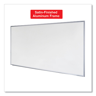 Universal Deluxe Melamine Dry Erase Board, 72 x 48, Melamine White Surface, Silver Anodized Aluminum Frame (UNV43626)