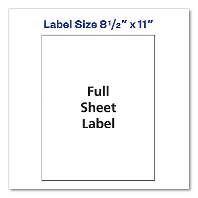 Avery Shipping Labels with TrueBlock Technology, Inkjet/Laser Printers, 8.5 x 11, White, 500/Box (AVE91201)