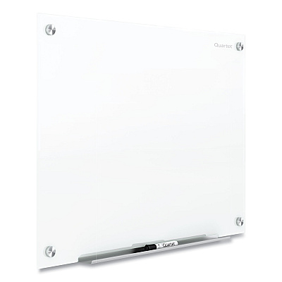 Quartet Brilliance Glass Dry-Erase Boards, 48 x 48, White Surface (QRTG24848W)
