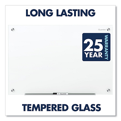 Quartet Brilliance Glass Dry-Erase Boards, 48 x 48, White Surface (QRTG24848W)
