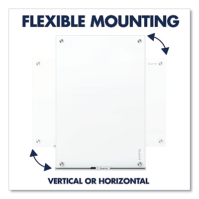 Quartet Brilliance Glass Dry-Erase Boards, 48 x 48, White Surface (QRTG24848W)