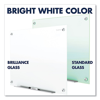 Quartet Brilliance Glass Dry-Erase Boards, 48 x 48, White Surface (QRTG24848W)