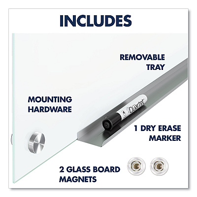 Quartet Brilliance Glass Dry-Erase Boards, 48 x 48, White Surface (QRTG24848W)