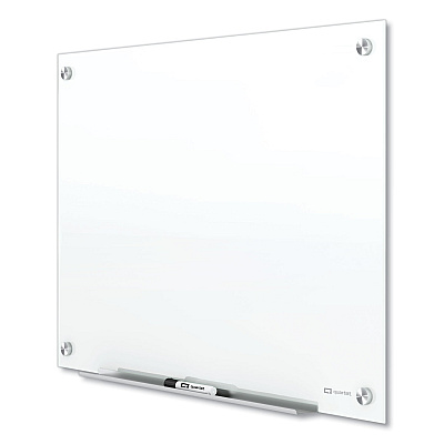 Quartet Brilliance Glass Dry-Erase Boards, 48 x 48, White Surface (QRTG24848W)