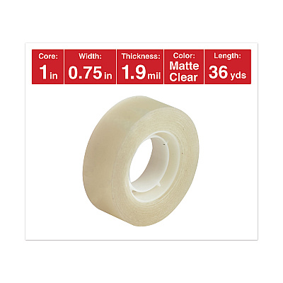 Universal Invisible Tape, 1" Core, 0.75" x 36 yds, Clear (UNV83436)
