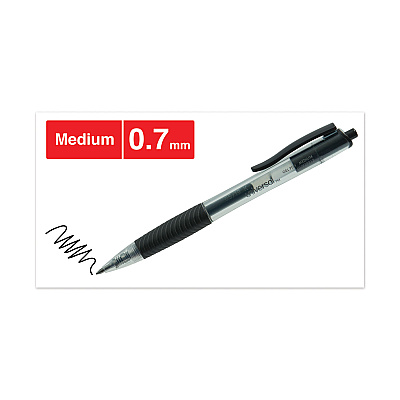 Universal Comfort Grip Gel Pen, Retractable, Medium 0.7 mm, Black Ink, Clear/Black Barrel, Dozen (UNV39912)