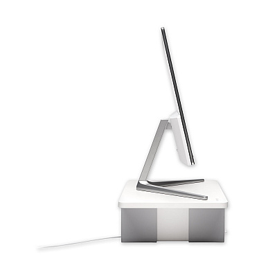 Kensington FreshView Wellness Monitor Stand with Air Purifier, For 27" Monitors, 22.5" x 11.5" x 5.4", White, Supports 200 lbs (KMW55460)