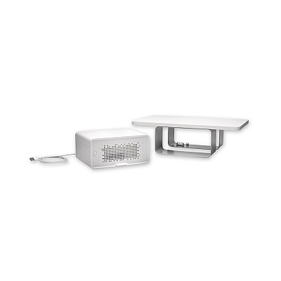 Kensington FreshView Wellness Monitor Stand with Air Purifier, For 27" Monitors, 22.5" x 11.5" x 5.4", White, Supports 200 lbs (KMW55460)