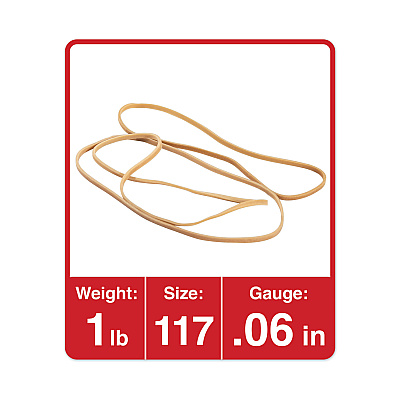 Universal Rubber Bands, Size 117, 0.06" Gauge, Beige, 1 lb Box, 210/Pack (UNV01117)