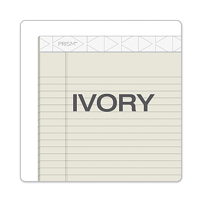 TOPS Prism + Colored Writing Pads, Wide/Legal Rule, 50 Pastel Ivory 8.5 x 11.75 Sheets, 12/Pack (TOP63130)