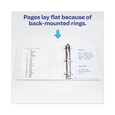 Avery Heavy-Duty View Binder with DuraHinge, One Touch EZD Rings and Extra-Wide Cover, 3 Ring, 3" Capacity, 11 x 8.5, White, (1321) (AVE01321)