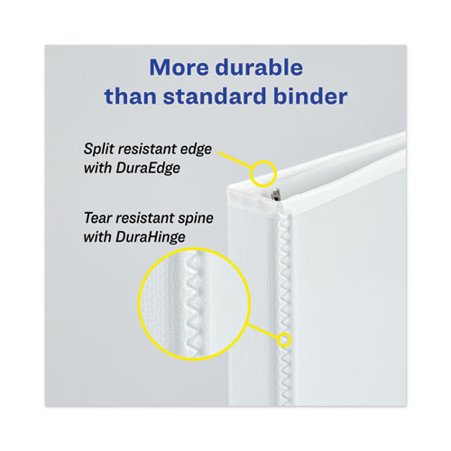 Avery Heavy-Duty View Binder with DuraHinge, One Touch EZD Rings and Extra-Wide Cover, 3 Ring, 3" Capacity, 11 x 8.5, White, (1321) (01321)