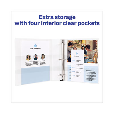 Avery Heavy-Duty View Binder with DuraHinge, One Touch EZD Rings/Extra-Wide Cover, 3 Ring, 1.5" Capacity, 11 x 8.5, White, (1319) (AVE01319)