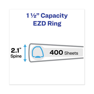 Avery Heavy-Duty View Binder with DuraHinge, One Touch EZD Rings/Extra-Wide Cover, 3 Ring, 1.5" Capacity, 11 x 8.5, White, (1319) (AVE01319)
