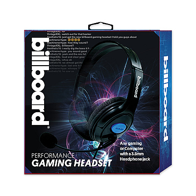 billboard Gaming Binaural Over The Head Headset, Black (ECABB2292)