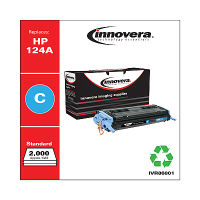 Innovera Remanufactured Cyan Toner, Replacement for 124A (Q6001A), 2,000 Page-Yield (IVR86001)
