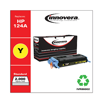 Innovera Remanufactured Yellow Toner, Replacement for 124A (Q6002A), 2,000 Page-Yield (IVR86002)