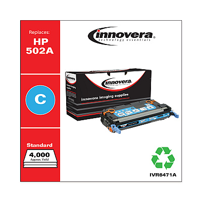 Innovera Remanufactured Cyan Toner, Replacement for 502A (Q6471A), 4,000 Page-Yield