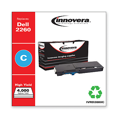 Innovera Remanufactured Cyan High-Yield Toner, Replacement for 593-BBBT, 4,000 Page-Yield (IVRD2660C)