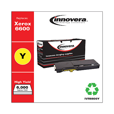 Innovera Remanufactured Yellow High-Yield Toner, Replacement for 106R02227, 6,000 Page-Yield (IVR6600Y)