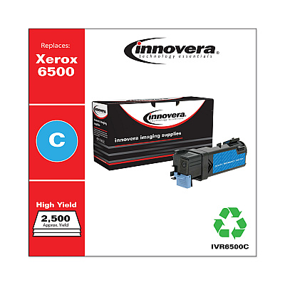 Innovera Remanufactured Cyan High-Yield Toner, Replacement for 106R01594, 2,500 Page-Yield (IVR6500C)