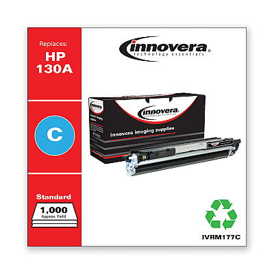 Innovera Remanufactured Cyan Toner, Replacement for 130A (CF351A), 1,000 Page-Yield (IVRM177C)