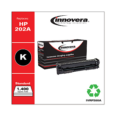 Innovera Remanufactured Black Toner, Replacement for 202A (CF500A), 1,400 Page-Yield