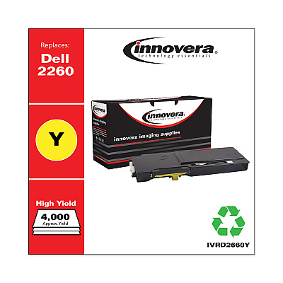 Innovera Remanufactured Yellow High-Yield Toner, Replacement for 593-BBBR, 4,000 Page-Yield (IVRD2660Y)