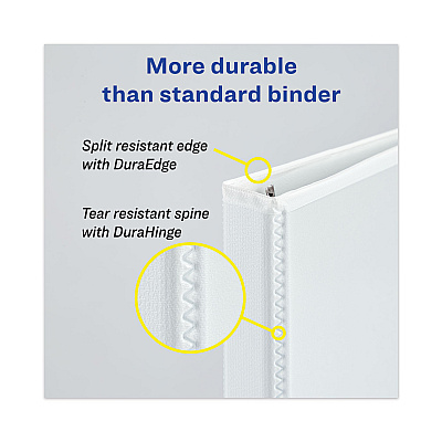 Avery Heavy-Duty View Binders, 3 Rings, 1.5" Capacity, 11 x 17, White (AVE72125)