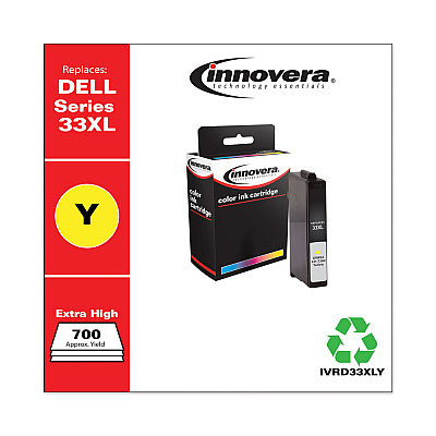 Innovera Remanufactured Yellow Ink, Replacement for 33XL (GRW63331-7380), 700 Page-Yield (IVRD33XLY)