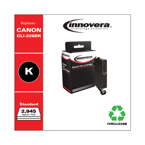 Innovera Remanufactured Black Ink, Replacement for CLI-226 (4546B001AA), 2,945 Page-Yield (CLI226B)